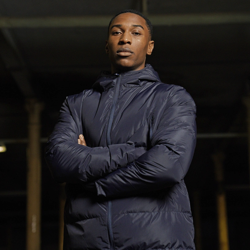 Active Long Padded Jacket - Navy