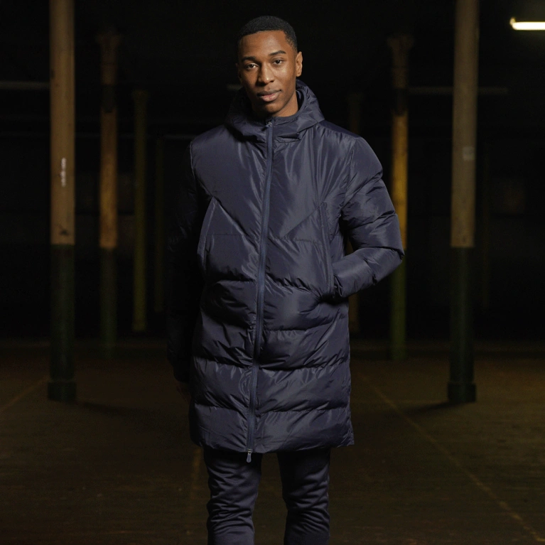 Active Long Padded Jacket - Navy