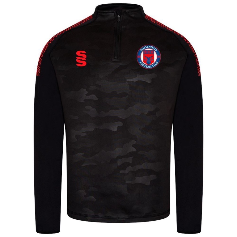 Rossendale FC - Camo 1/4 Zip Performance Top